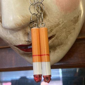 Handmade Cancer is Bad Cigarette Earrings